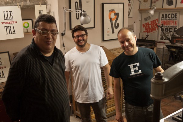 En BunkerType con Andreu Balius, Josep Patau y Marc Salinas.